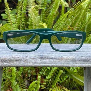 Polo Ralph Lauren Dark Green Logo Eyeglass Frames with Case. VGUC